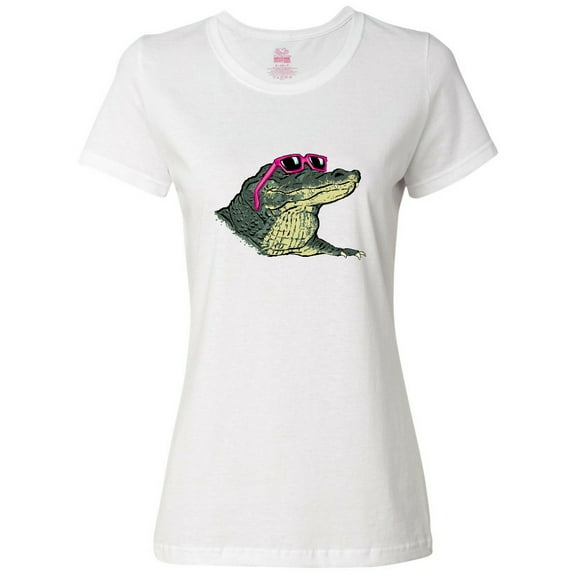 Inktastic Sunny Gator in Pink Sunglasses Women's T-Shirt