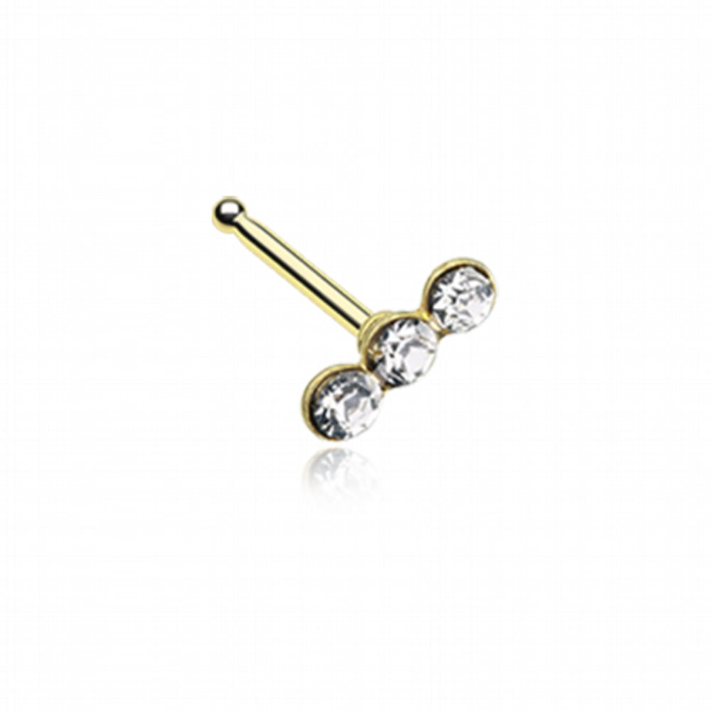 Triple Linear Gem WildKlass Nose Stud Ring