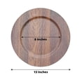 thumbnail image 3 of Efavormart 6 Pack | 13" Dark Brown Boho Chic Faux Wood Plastic Charger Plates, Round Rustic Wedding Party Service Plates, 3 of 11