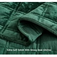 thumbnail image 6 of Chezmoi Collection Piers Forest Green Velvet Quilt Queen Set, 3-Piece Lush Plush Distressed Velvet Bedding All Season Lightweight Bedspread, Brushed Microfiber Reverse with Double Square Stitch, 6 of 9