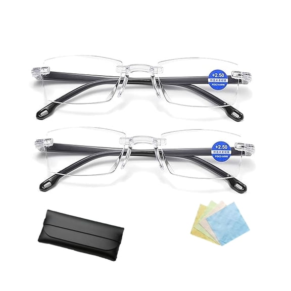 Self Adjusting Glasses For Women Men, 2 pair Self Adjusting Eyeglasses,Color-Changing Intelligent Zoom Anti Blue Light Presbyopia Glasses,Smart Blue Light Adjusting Glasses For Reading