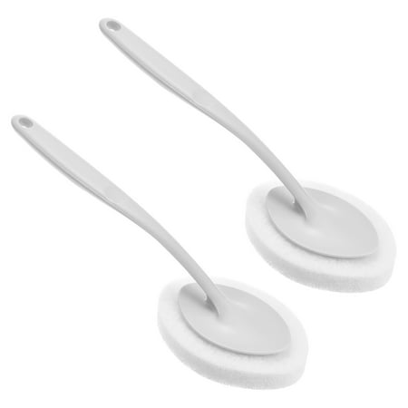 

Uxcell 13.5cm Cleaning Brush Non-Slip Handle Sponge Washing Tools Gray 2 Pack