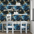 thumbnail image 2 of Starry Night Sky Wallpaper Peel and Stick 17.4" x 118" Dark Blue Galaxy Contact Paper Modern Space Wallpaper for Bedroom Cabinet Bathroom Home Decor, 2 of 16