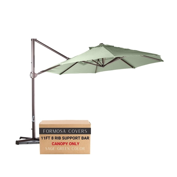 Covered Living 11ft Cantilever Supported Bar Umbrella 8 Rib Replacement Canopy Capri Blue