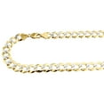 thumbnail image 3 of Real 10K Yellow Gold Solid Diamond Cut Cuban Link Chain 13mm Necklace 34", 3 of 5