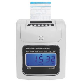 Employee Time Clock for Small Business, Smart Calculating Time Clock for Up to 50 Employees, Includes 50 Time Cards and 1 Security Key