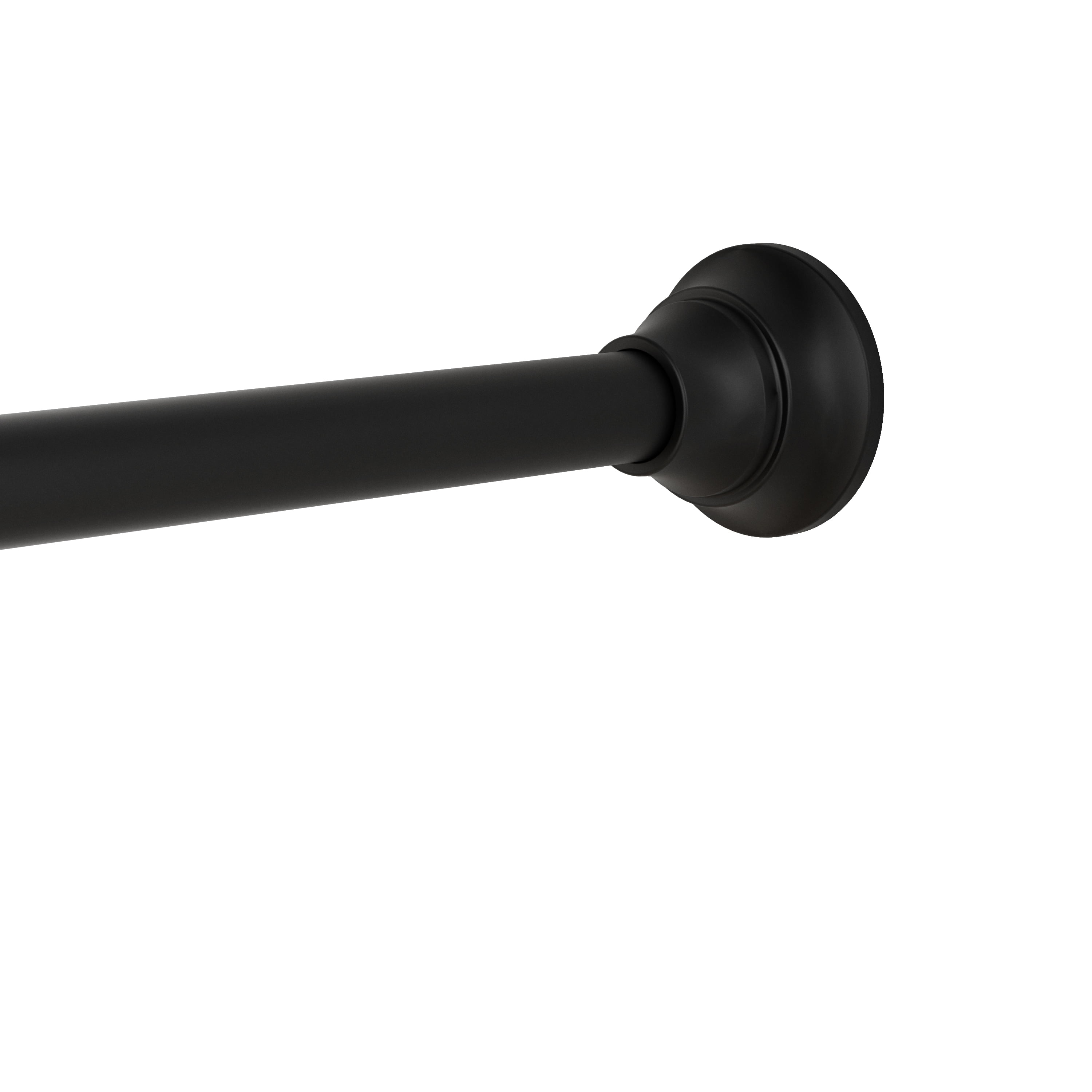 Better Homes & Gardens Wave Finial No Rust 43” to 72” Adjustable Tension Shower Curtain Rod, Black