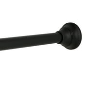 Better Homes & Gardens Wave Finial No Rust 43” to 72” Adjustable Tension Shower Curtain Rod, Black