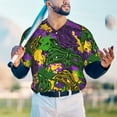 thumbnail image 6 of Balery Mardi Gras7 Baseball Jersey for Men Casual Button Down Shirts Short Sleeve Active Team Sports Uniform-Large, 6 of 9