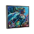 thumbnail image 4 of Stupell Industries Mermaid Underwater Sea Life Fairy Tales & Fantasy Painting Gray Floater Framed Art Print Wall Art, 31 x 25, 4 of 10