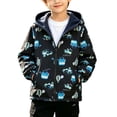 thumbnail image 2 of QSXADF Boys and Girls Fleece Hooded Windbreaker Jacket Hooded Jacket Long Sleeve Graphic Full Zip Pocket Windproof Casual Fall Winter Coat for Children, 2 of 6