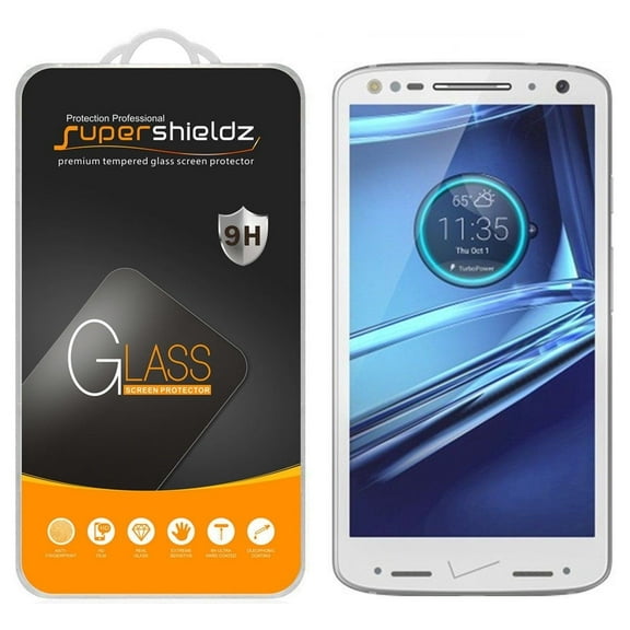 [2-Pack] Supershieldz for Motorola Droid Turbo 2 Tempered Glass Screen Protector, Anti-Scratch, Anti-Fingerprint, Bubble Free