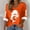 #312-Orange, variant on Craaazy T Shirts For Women Comfortable V-Neck Long Sleeve Dolphin Print Casual Blouse Gifts
