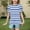Blue, variant on Umbreon Girls T-Shirt Short Sleeve Cre W Neck Striped Print Blouse Tops Summer Casual Beach Vacation Clothes 4-15 Years