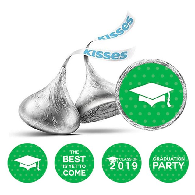 Darling Souvenir Candy 190 Pcs Graduation Theme Stickers DIY Chocolate Labels-Green