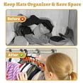 thumbnail image 3 of Aovky Hat Rack for Closet, Metal Hat Organizer for Baseball Caps 2 Pack Hat Hangers Holder with 10 Large Clips Baseball Cap Organizer for Closet Display Storage, Black, 3 of 7