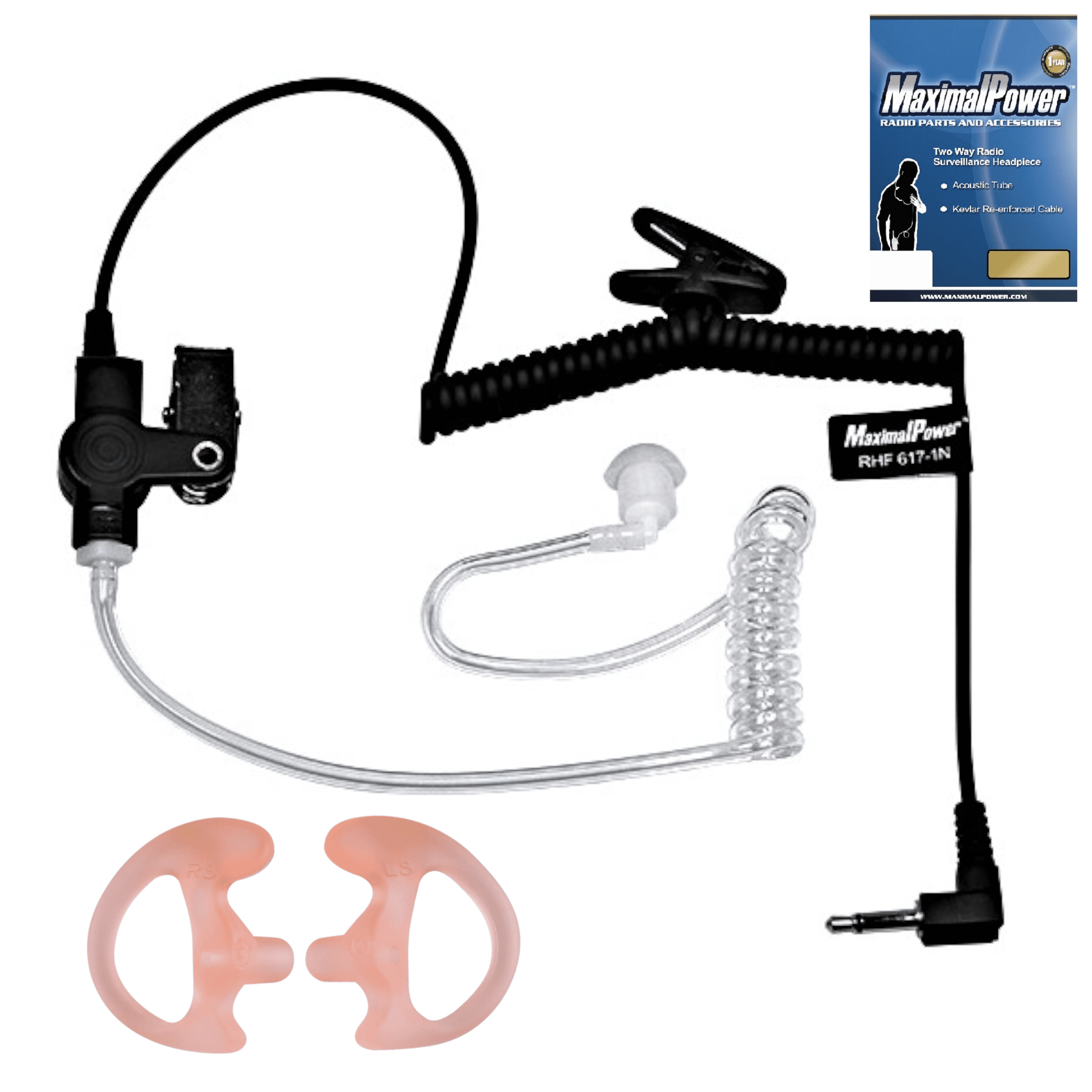 Replacement Large Earmold Earbud Right Side Two-Way Radio Audio 2 Pack 