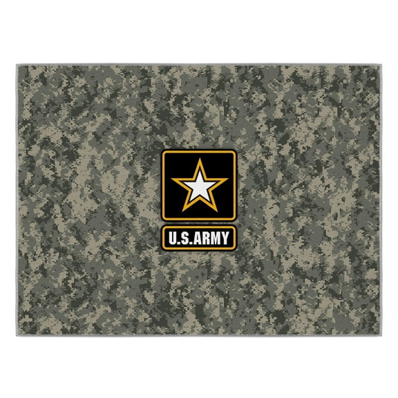 Ottomanson US ARMY Logo Camouflage Machine Washable Non-Slip Rubberback 2x3 Area Rug, 2'3" x 3', Multi