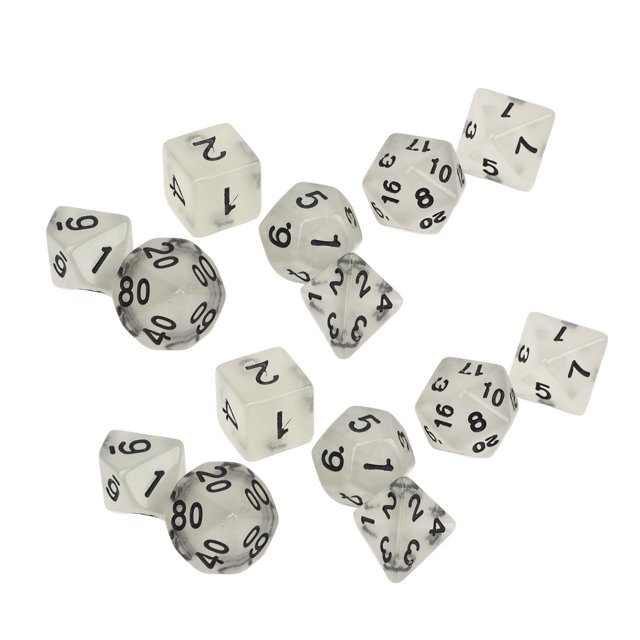 dés en Plastique, 14 Pcs dés Numériques Lumineux dés Polyset dés Polyédriques Ensemble de dés Réponse Rapide