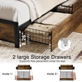 thumbnail image 5 of GUNAITO King Bed Frame with 2 Drawers Headboard Platform Bed Frame with LED Lights Charging Station Rustic Brown, 5 of 9