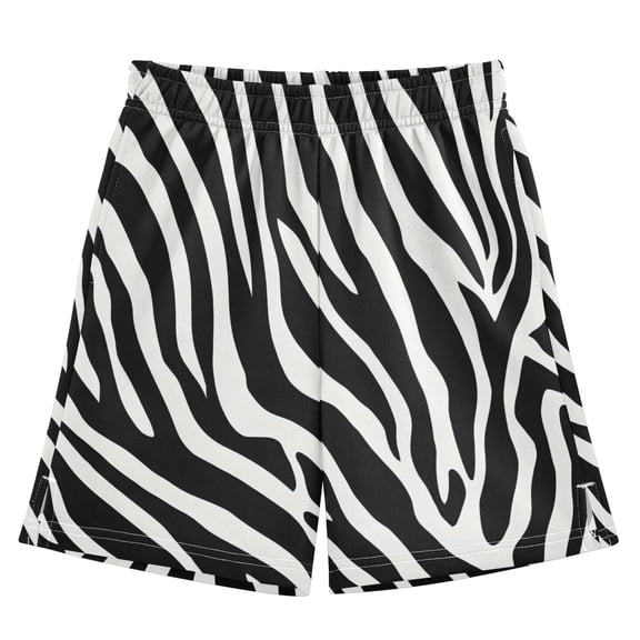 Zebra Stripe Design Athletic Shorts Breathable with Comfort Fit Drawstring Casual Sweatshorts X-Small