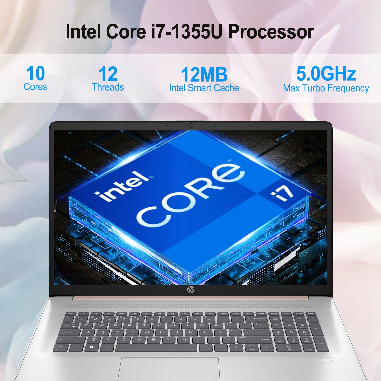 HP 17.3" Laptop, 17.3" HD+ Touchscreen, Intel Core i7-1355U, 16GB RAM, 1TB SSD, W11H, Rose Gold