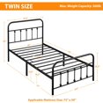 Single Bed Frame with Headboard, No Springs Required, Mattress