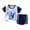 Dark Blue, variant on Toddler Boy Summer Outfits Pants Sets Crew Neck Cartoon Printed Shirt Top Pants Short Sleeve Casual Loose Children's Set,Dark Blue,3-6 Months