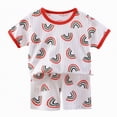 thumbnail image 1 of Curenmufel Pyjama Garçons Été Grands Garçons Pyjama 2 Pcs Court PJS Mignon Dessin Animé Tenue de Nuit 3T 4T (Rouge,3-4 Ans), 1 of 4