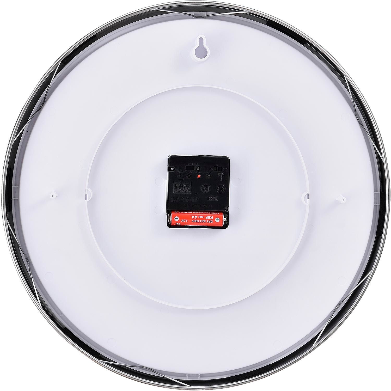 Global Industrial 14" Atomic Wall Clock, Stainless Steel