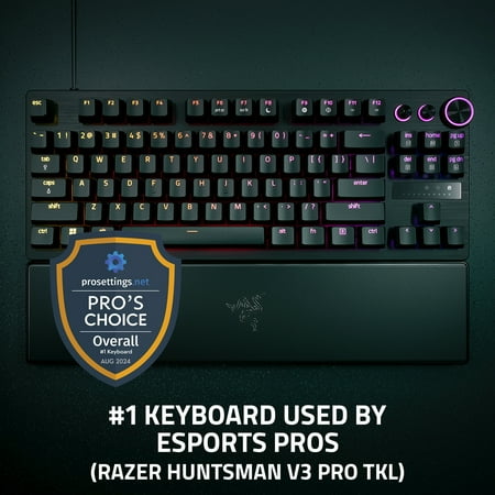 Razer - Huntsman V3 Pro TKL Wired Analog Optical Esports Keyboard with Rapid Trigger and Adjustable Actuation - Black