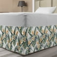 thumbnail image 1 of Hibiscus Bed Skirt, Summer Vibes Exotic Pointy Petal Flowers Pattern, Elastic Bedskirt Dust Ruffle Wrap Around for Bedding Decor, 4 Sizes, Laurel Green Cream, by Ambesonne, 1 of 2