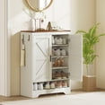 thumbnail image 2 of HOMCOM 5-Tier Shoe Cabinet for 15 Pairs, Farmhouse Shoe Rack, White, 2 of 10