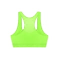 thumbnail image 6 of inlzdz Womens Oily Glossy U Neck Racerback Crop Tank Top for Sports Workout Fluorescent Green XL, 6 of 7