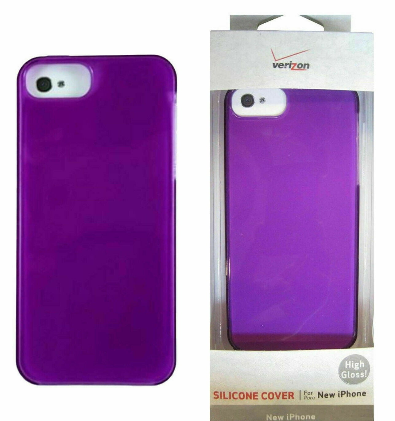 Kapel Besnoeiing Openbaren LOT OF 2 Verizon High Gloss Silicone Case Cover for Apple iPhone 5/5S  (Purple) - Walmart.com