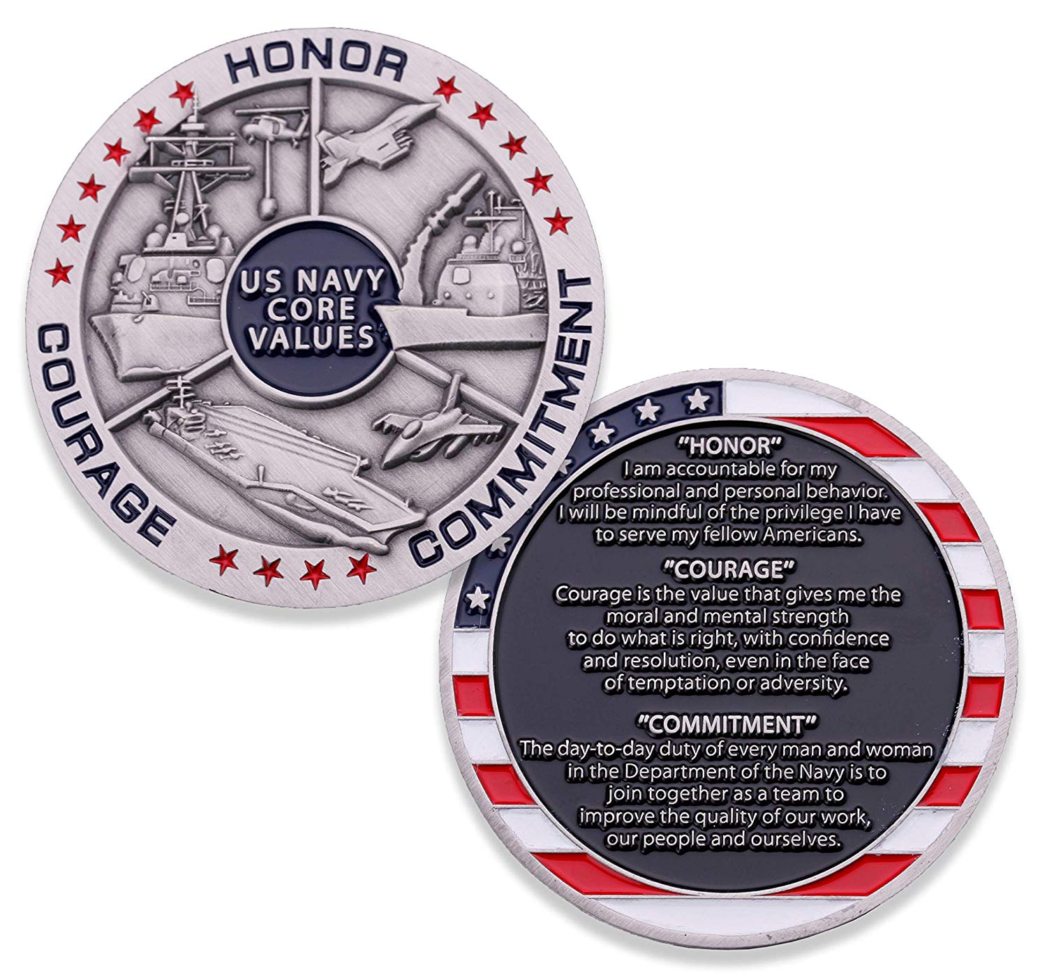 Navy Core Values Challenge Coin USN