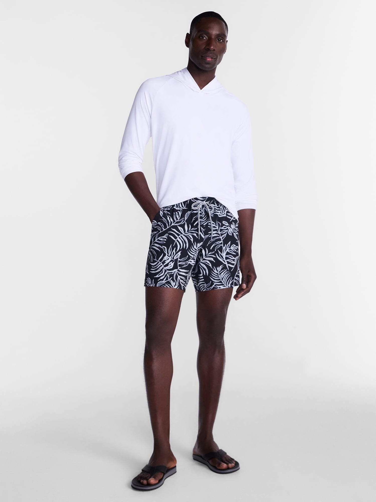 George Men's and Big Men's Performance Lined Swim Trunks, 5" Inseam, Sizes S-3XL