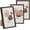 Brown, variant on 4x6 Picture Frame Set of 3, Made of High Definition Glass for 4 x 6, Wall and Tabletop Display Thin Border Photo Frames for Home Decor, White