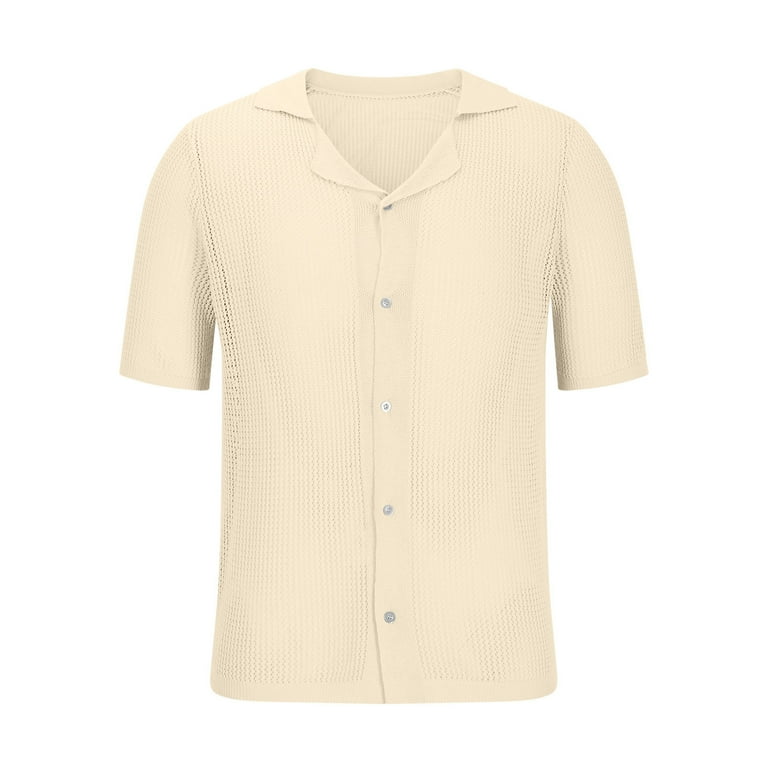 トップス BOTT 24SS Cotton Crochet Knit Shirts VSSSJ-Men-s-Crochet-Knit-Short