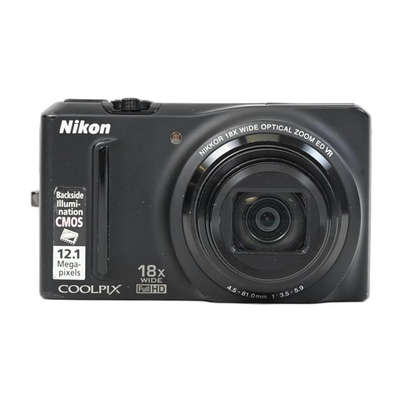 Restored Nikon COOLPIX S9100 12.1 MP CMOS Digital Camera with 18x NIKKOR ED Wide-Angle Optical Zoom Lens and Full HD 1080p Video (Black)