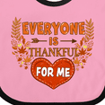 thumbnail image 4 of Inktastic Everyone is Thankful for Me with Heart and Leaves Boys or Girls Baby Bib, 4 of 4