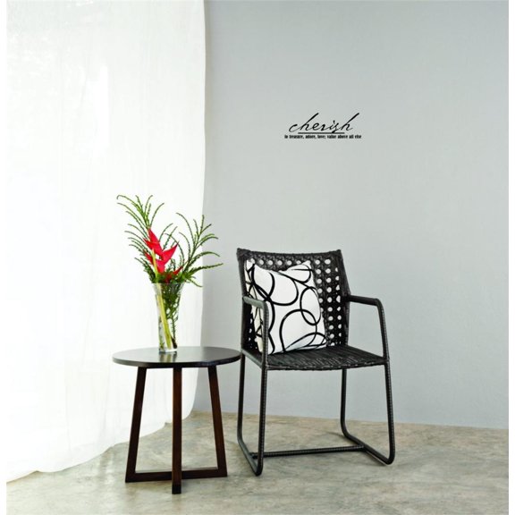 Decal - Wall Sticker : Cherish To Treasure ,adore, Love, Value Above All Else. Quote Living Room Bedroom Home Decor Picture Art 10x20 Inches