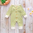 thumbnail image 2 of Fesfesfes Newborn Infant Baby Jumpsuit Boys Girls Long Sleeve Striped Article Pits Romper Jumpsuit Plus Size $10, 2 of 9