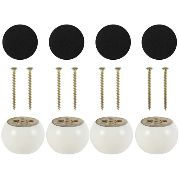 Ikoopy 4pcs Solid Wood Furniture Legs Round Shape Bun Feet Replacement 5cm Tall Sofa Legs 10 x 5cm Furniture Feet for Sofa Couch Chair Ottoman Loveseat Coffee Table Cabinet Furniture