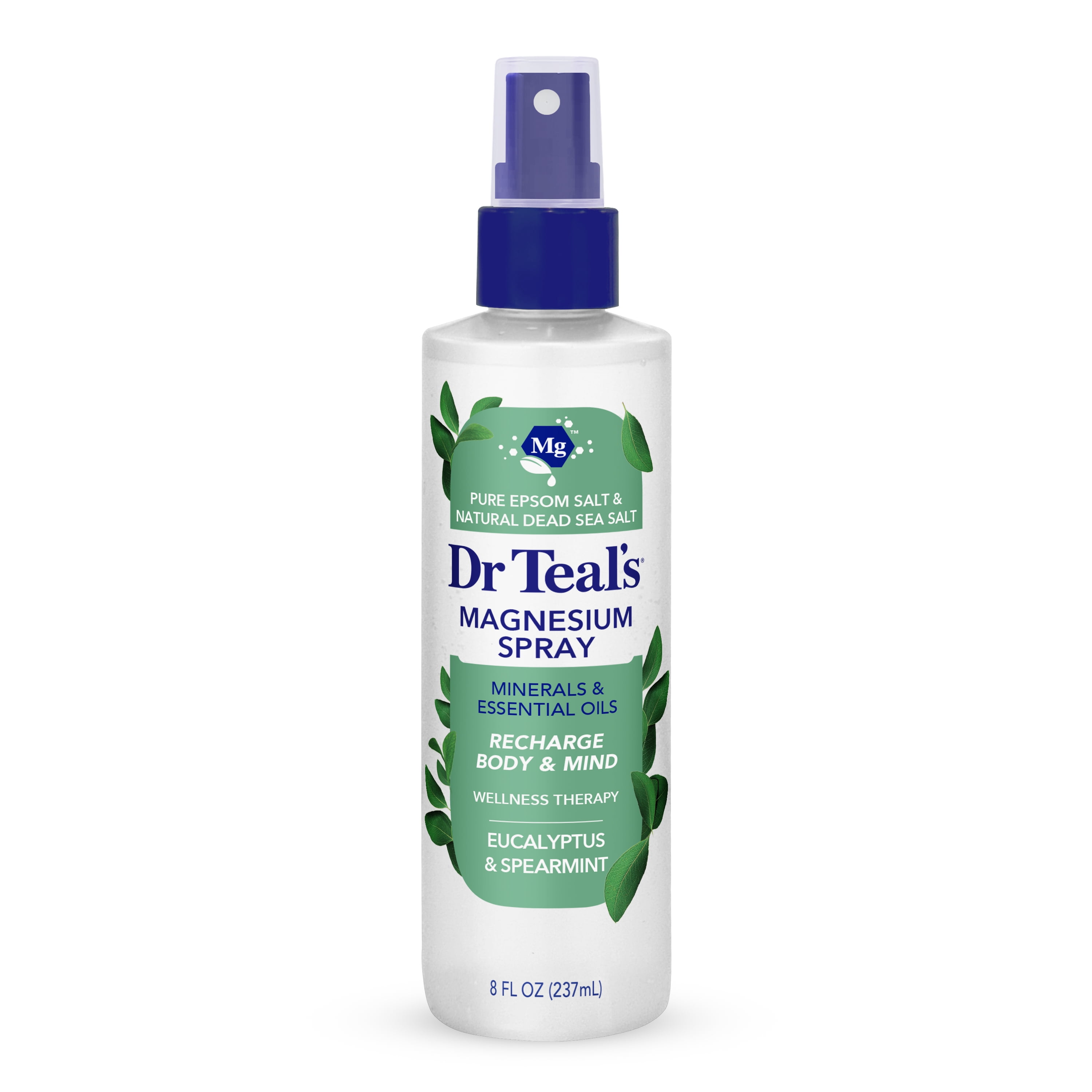 Village Naturals Therapy Muscle Relief Concentrated Mineral Bath Soak, Eucalyptus Mint & Dr Teal's Relax & Relief Magnesium Spray with Eucalyptus & Spearmint Essential Oils Bundle