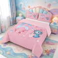 thumbnail image 2 of Manfei Watercolor Amphibian Axolotl Full Size Comforter Sets,Cute Salamander Pattern Bedding Comforter Set,Pink Reversible,3pcs,1 Comforter and 2 Pillowcases, 2 of 7
