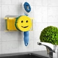 thumbnail image 6 of Sponge Holder Smiley Face, Sink Organizer , Designed for Sponge, Soap, Dish Brush, Scrubber - Black, 6 of 7