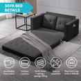 thumbnail image 5 of MUZZ 3-in-1 Multi-Function Fold Out Loveseat Sleeper Sofa Bed,Floor Gaming Couch Bed for Living Room/Bedroom/Office (Dark Grey), 5 of 5