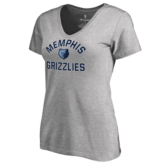 Women's Heather Gray Memphis Grizzlies Overtime V-Neck T-Shirt