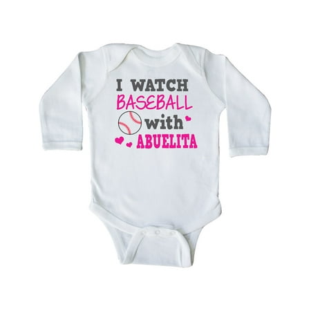

Inktastic I Watch Baseball with My Abuelita Gift Baby Girl Long Sleeve Bodysuit